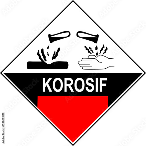 Corrosive sticker icon vector 