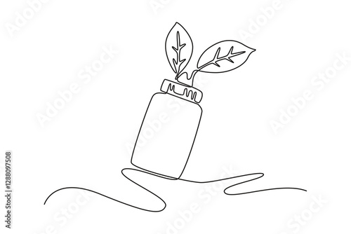 Nutrition concept. Single line draw design vector graphic illustration.