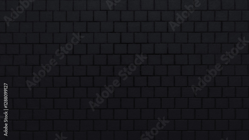 Brick wall pattern dark black