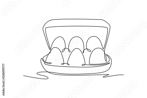 Nutrition concept. Single line draw design vector graphic illustration.