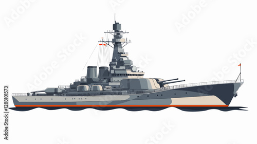 Illustration of a warship. Ship. Navy.