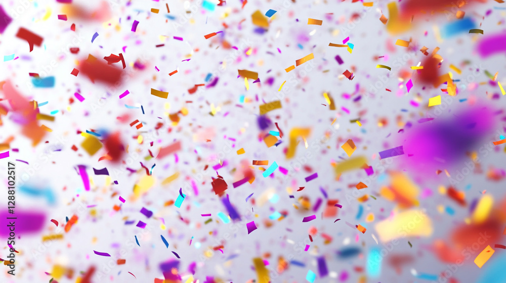 Fototapeta premium Colorful confetti celebration background festive party design fun joy happy event shiny image joyful