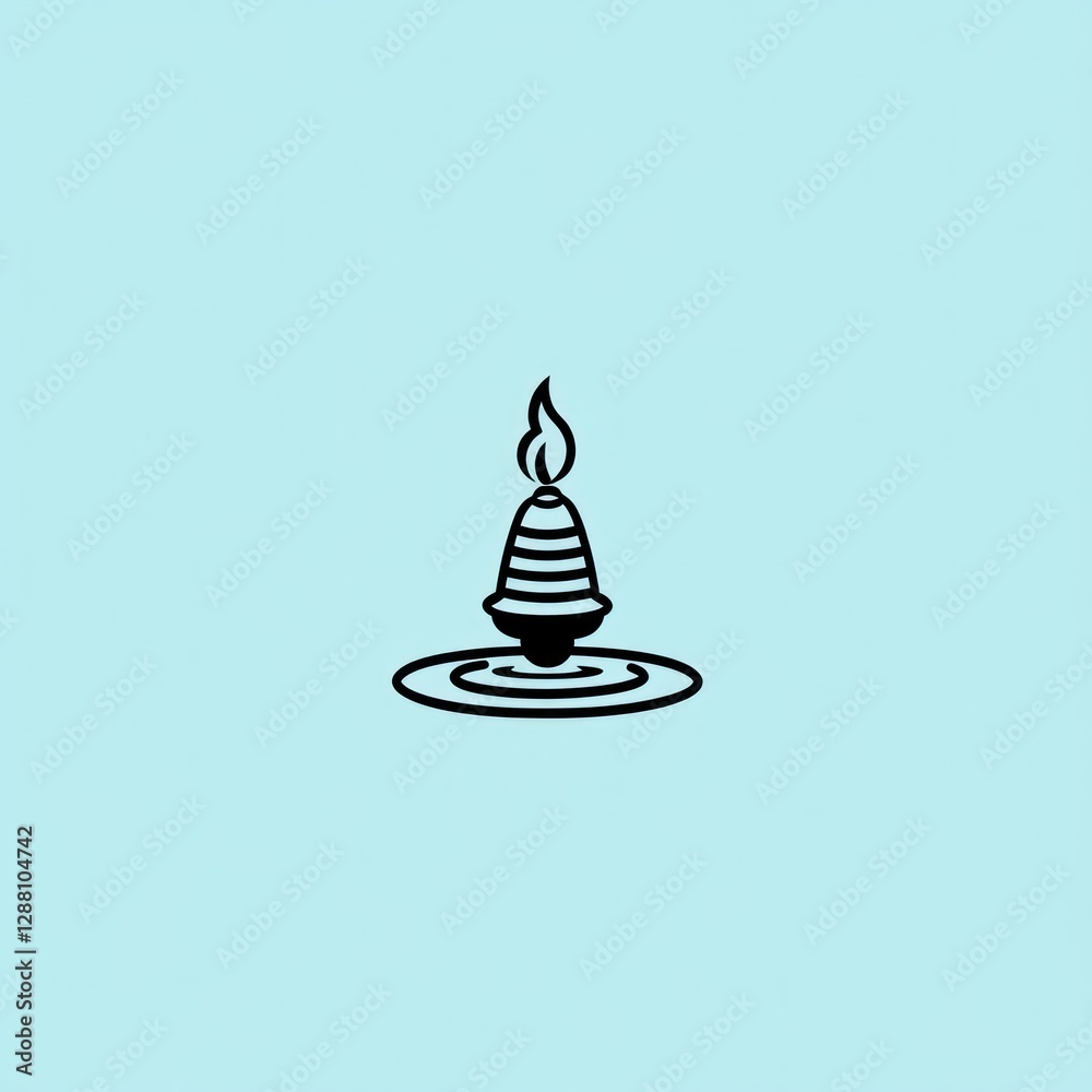 Floating candle icon on water Floating candle icon on water