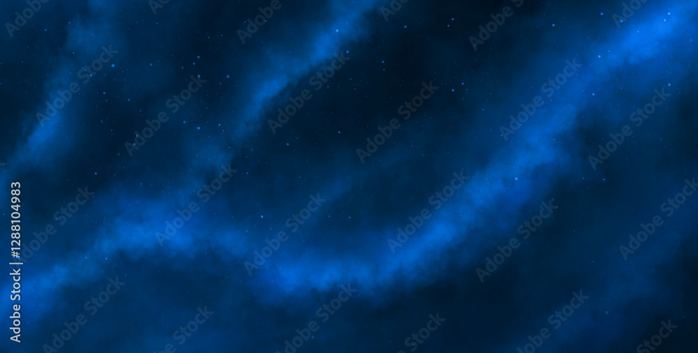 Fototapeta premium Dark abstract space landscape, foggy night background