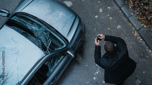 Criminal investigation at a stolen vehicle scene with detectives. Featuring scrutiny and discovery