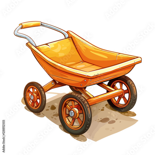 Wheelbarrow on white background 