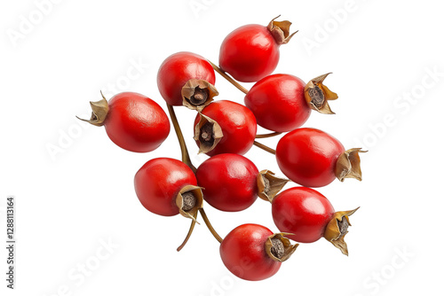 Rose Hip isolated on white background, full depth of field