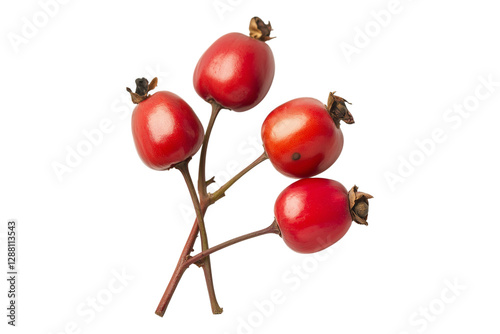 Rose Hip isolated on white background, full depth of field