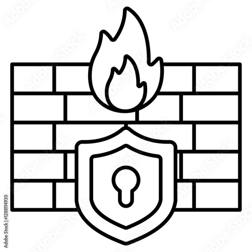 Creative design icon of firewall security