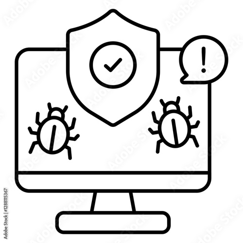 A colored design icon of antivirus