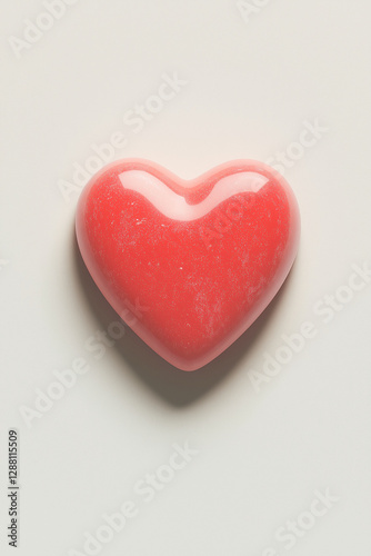 Heart made of candy is on a pink background