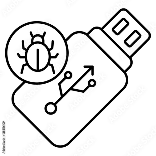 Creative design icon of usb virus