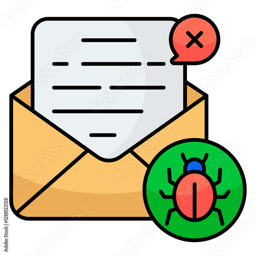 Creative design icon of infected email