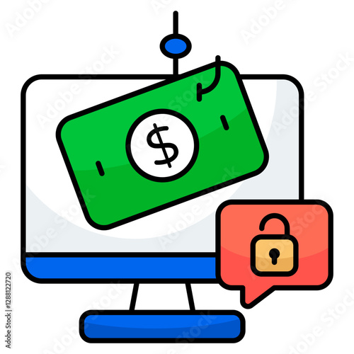 A beautiful design icon of phishing money