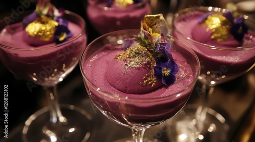 Wallpaper Mural Elegant champagne sorbet in crystal flutes topped with edible flowers luxury dessert celebration indoor close-up Torontodigital.ca