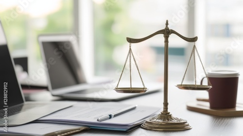 A legal advisor reviewing anti-money laundering policies in a modern office. Featuring expertise and analysis