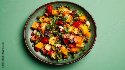Wallpaper Mural Vibrant Roasted Vegetable Medley on Plate, Culinary Art , Healthy Eating Torontodigital.ca