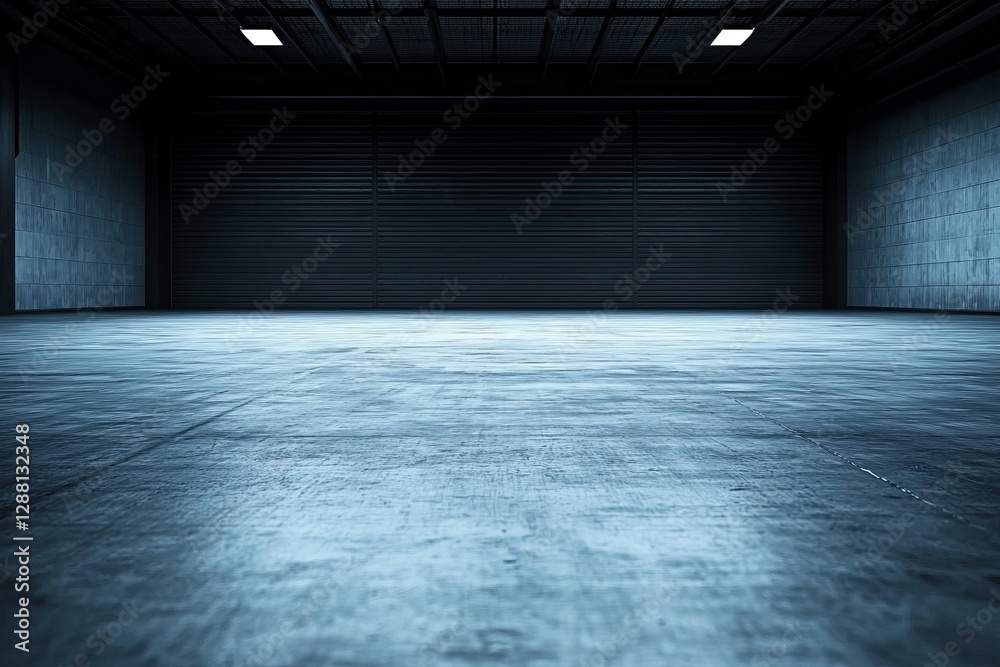 A 3D rendering of a dimly lit and vacant warehouse is available as stock A 3D rendering of a dimly lit and vacant warehouse is available as stock