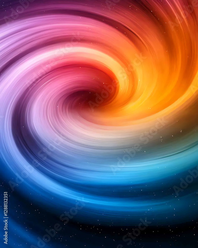 Celestial aurora vortex. Vibrant galactic aurora whirl with pastel tones and interlaced colors