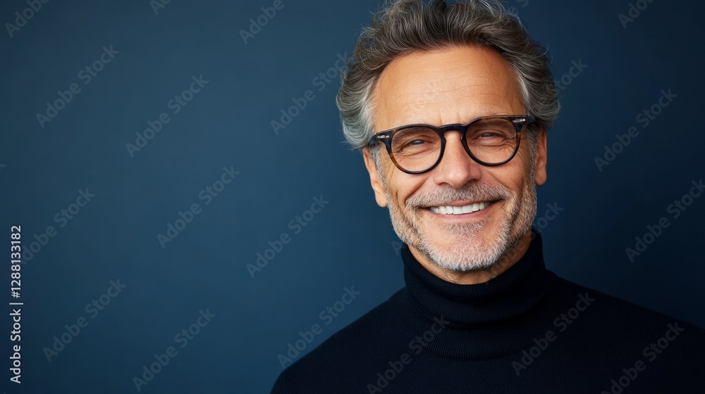 Man in glasses smiling at camera. Man in glasses smiling at camera.