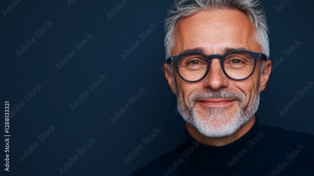 Obraz premium The image depicts a man with a beard.