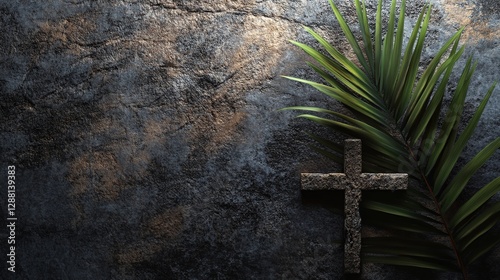 Solemn Reflection: A poignant image capturing the essence of Lent, Holy Week, and Good Friday. Perfect for religious publications, websites, or social