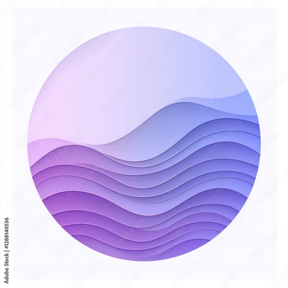 Abstract circle with wavy lines in purple and blue, vector on white. Abstract circle with wavy lines in purple and blue, vector on white.