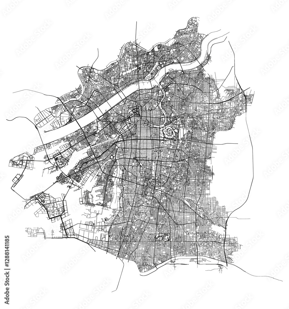 Fototapeta premium Map of Osaka city transportation routes