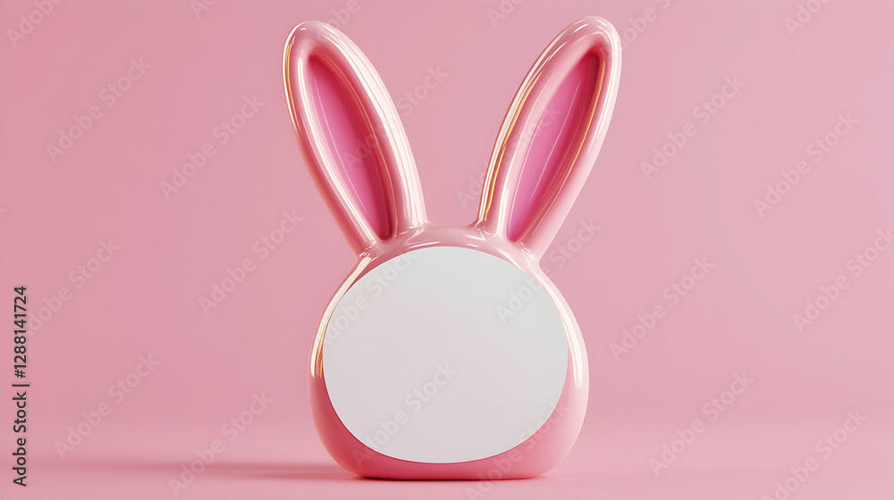 Fototapeta premium Customizable 3D Cartoon Easter Bunny Ears Design Space