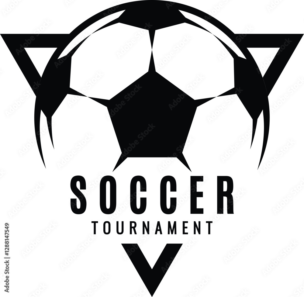 Fototapeta premium Soccer ball football tournament or club icons. Symbol or emblem. vector illustration