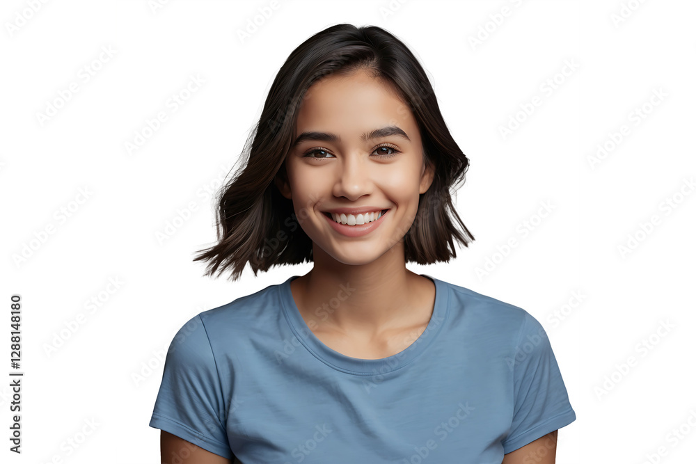 Happy young woman smiling and laughing, isolated on transparent background Happy young woman smiling and laughing, isolated on transparent background