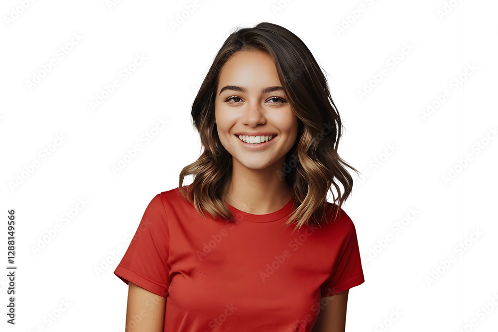 Happy young woman smiling and laughing, isolated on transparent background Happy young woman smiling and laughing, isolated on transparent background