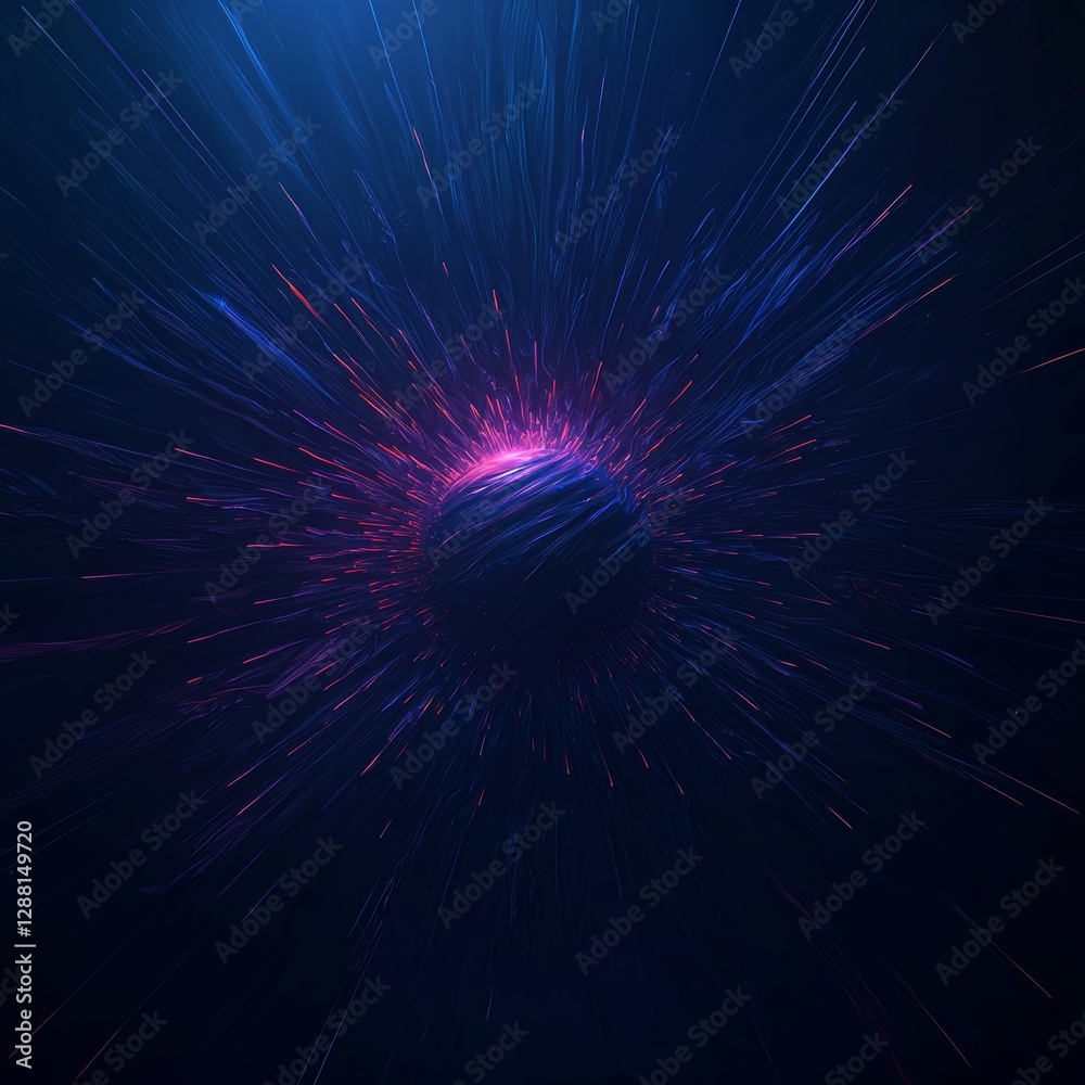 A vibrant orb composed of three-dimensional dots, accompanied by a dynamic explosion ball, forms a geometric art shape set against a dark backdrop A vibrant orb composed of three-dimensional dots, accompanied by a dynamic explosion ball, forms a geometric art shape set against a dark backdrop