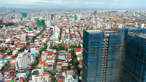 Drone View of Tuol Sleng Genocide Museum in City Center