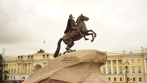 Canvas Print Russian Emperor Statue in St Petersburg, Russia