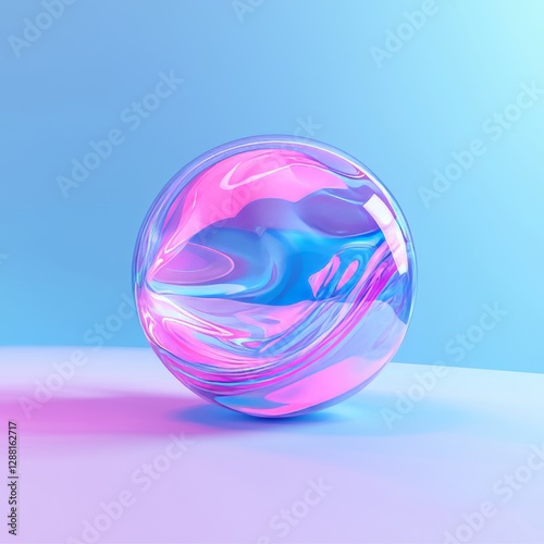 Abstract shape with fluid roundness, serving as a template for futuristic and modern banner designs, featuring a stylized liquid glass frame in 3D illustration
