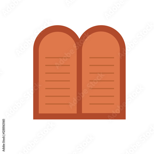 Torah line icon. Depicts two stone tablets representing the Ten Commandments given to Moses on Mount Sinai. outline vector trendy style illustration. Passover and Shabbat