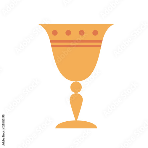 Wine cup icon in outline style isolated on white background. Religion symbol stock vector illustration. passover and Shabbat golden cup