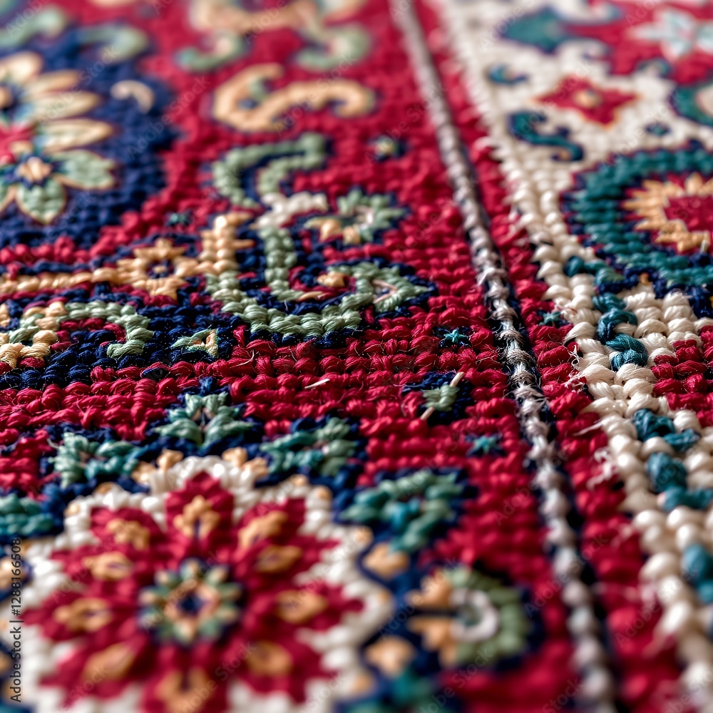 Intricate Persian Carpet Close-Up Intricate Persian Carpet Close-Up