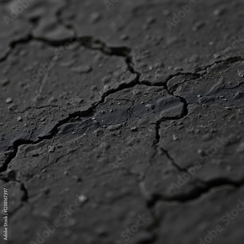 Cracked Black Ground Texture photo