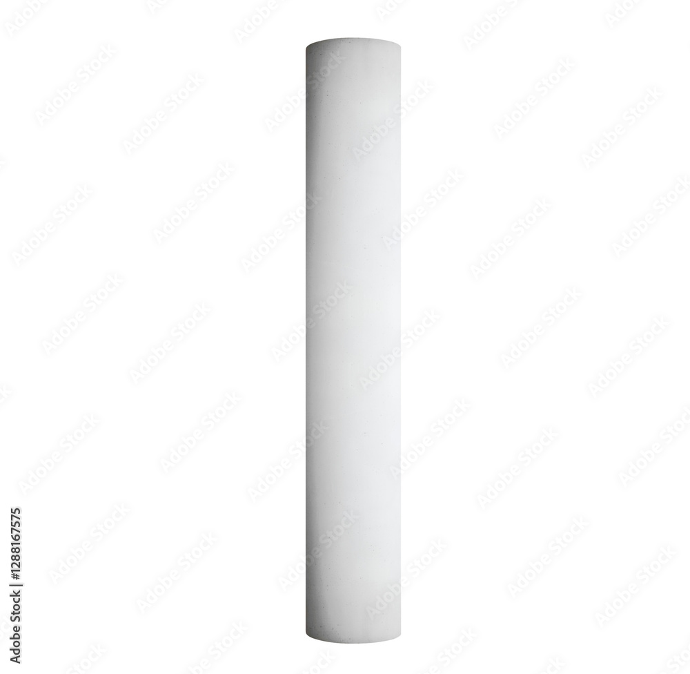 Vertical roller concrete column painted with bone white paint. On isolated transparent background. Vertical roller concrete column painted with bone white paint. On isolated transparent background.