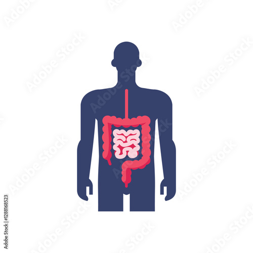 Human small and large intestine logo template