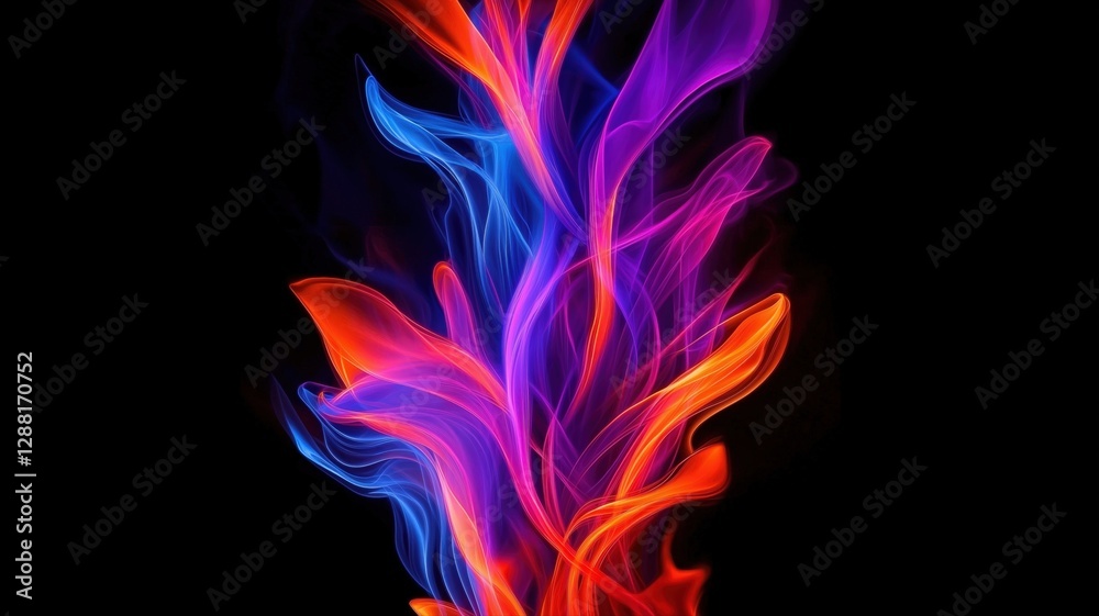 Fototapeta premium Colorful fire on a black background