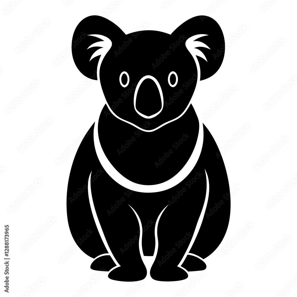 Fototapeta premium Minimalist Koala Silhouette Vector Clean & Bold Design.