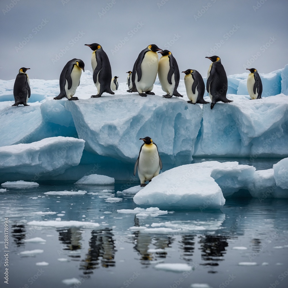 Obraz premium penguins on ice