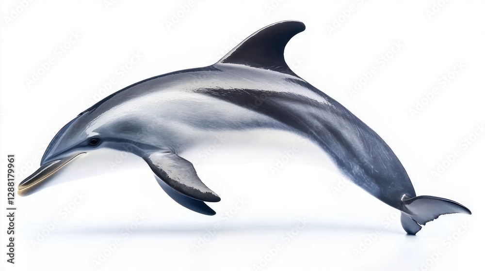 Obraz premium A Majestic Dusky Dolphin in Mid-Leap: An Aquatic Ballet