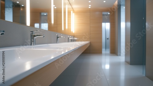 Modern restroom design showcasing cleanliness and functionality in a minimalist setting