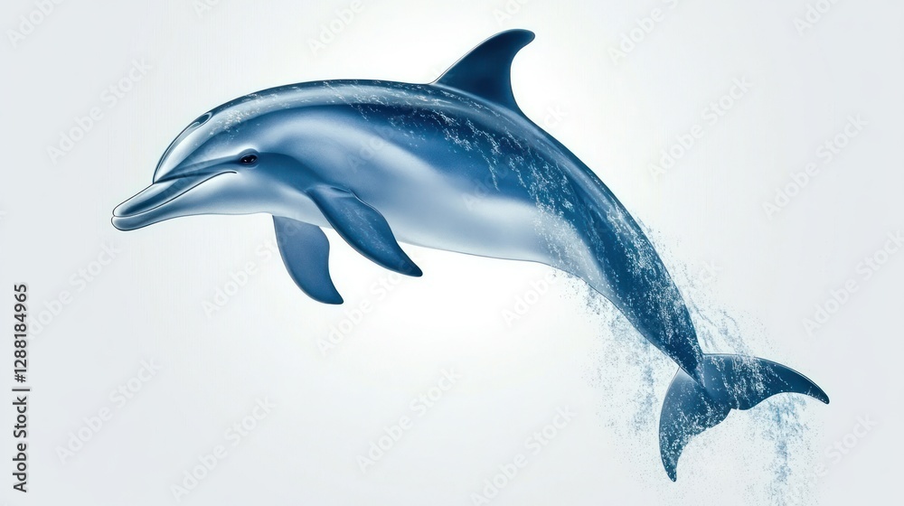 Obraz premium Majestic Dolphin Leaping from the Ocean: A Breathtaking Aquatic Ballet