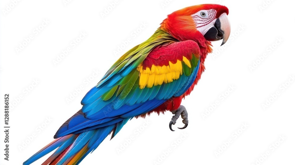 Fototapeta premium Vibrant Scarlet Macaw: A Tropical Jewel