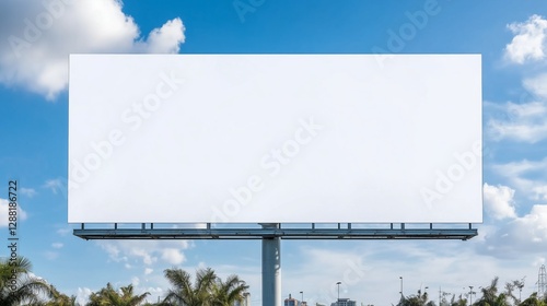 Billboard in urban area awaits advertisement showcasing local events and promotions